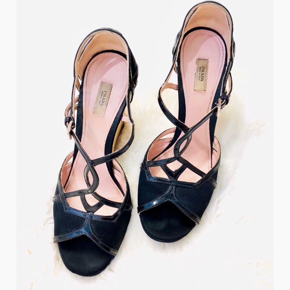 Prada cork wedges
